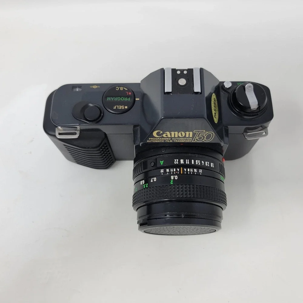 Canon T50 35mm SLR Film Camera with Canon FD 50mm f1.8 Lens Japan Vintage